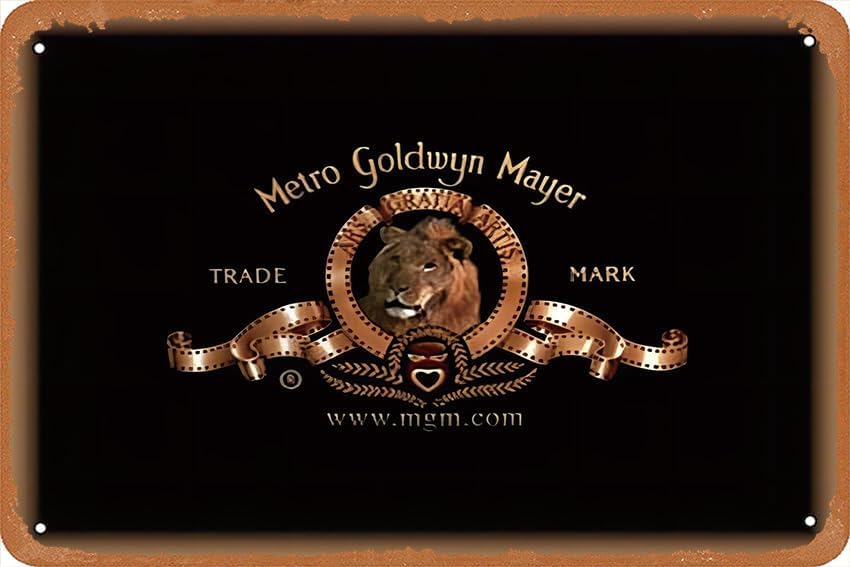 Home Cinema Logo - Produkcja MGM film Vintage metalowy znak