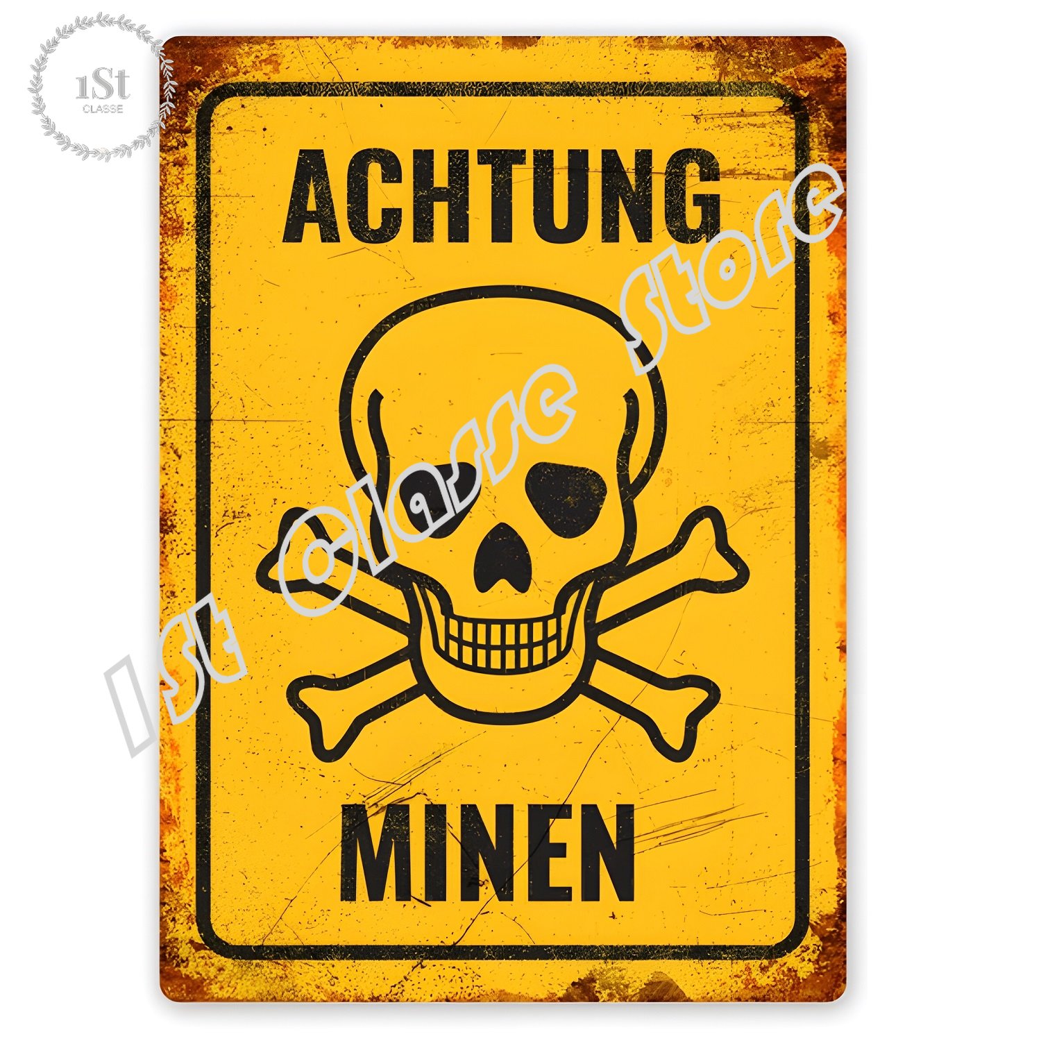 Home Cinema Logo - Achtung Minen znak blaszany artystyczna dekoracja