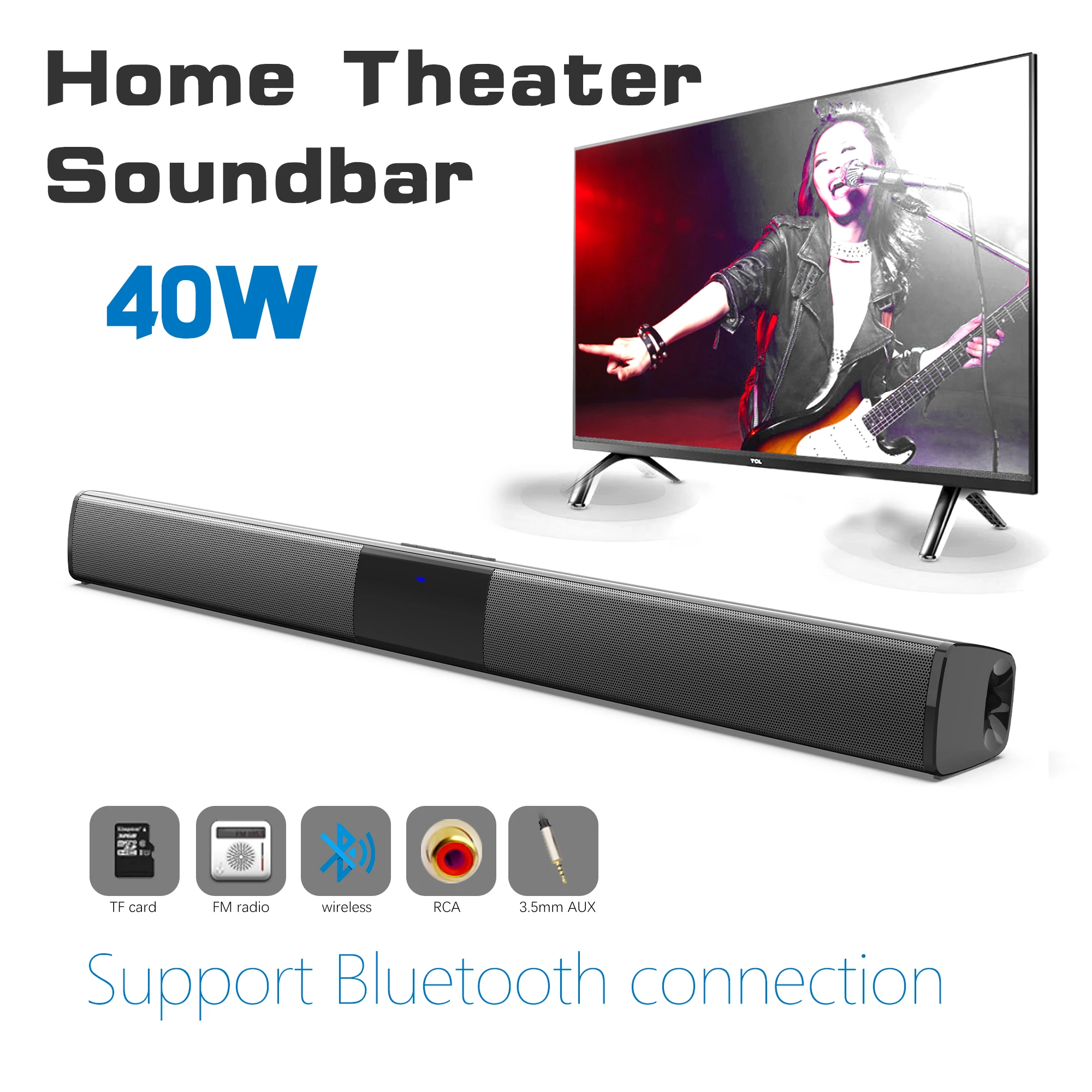 Home Cinema Audio System - 40W Soundbar dużej mocy do telewizora