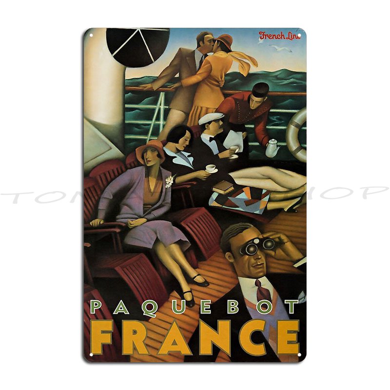 Home Cinema France - Pakiet Metalowych Plakatów Retro z Francji,