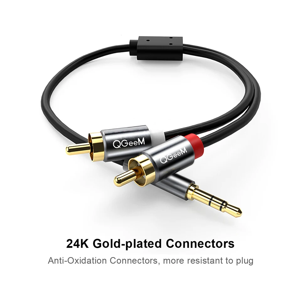 Kabel QGeeM RCA 2RCA do 3.5mm, – Genius Home Cinema recenzja i cena